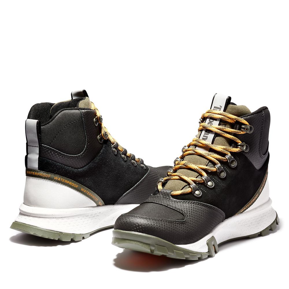 Bocanci De Drumeție Timberland Barbati Negrii/Masline Verzi - Garrison Trail Waterproof Inalti - Rom